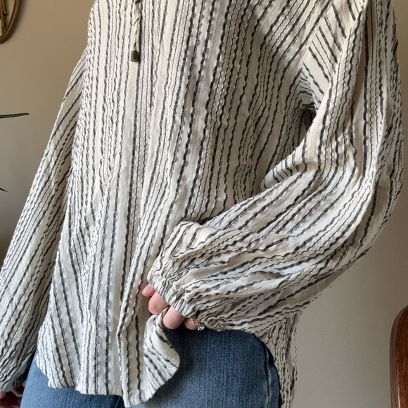 Free People “Rhythm Of The Night” Striped Peasant Tunic Top - Picture 5 of 9